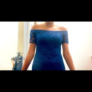 Ambiance Navy Blue Lacy Dress